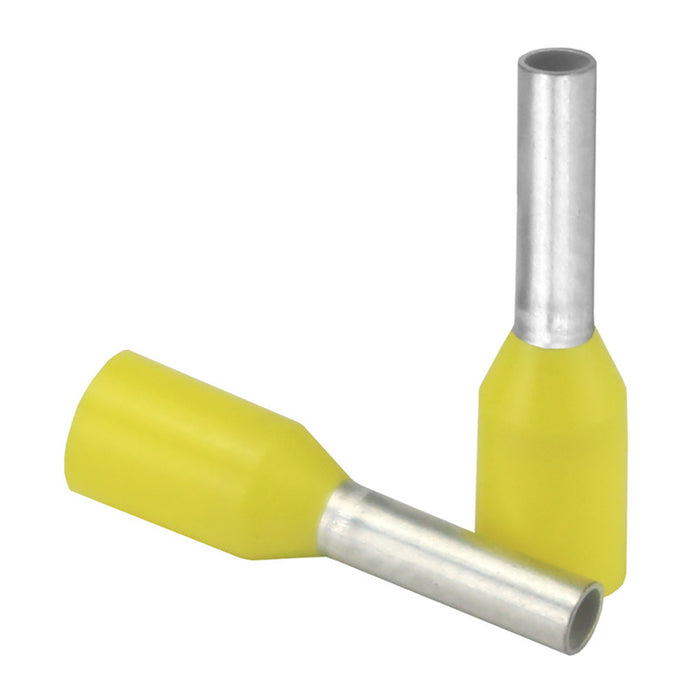 Pacer Yellow 18 AWG Wire Ferrule - 6mm Length - 25 Pack [TFRL18-6MM-25]