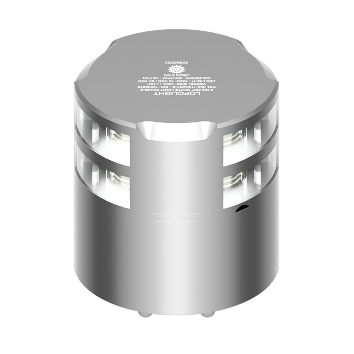 Lopolight 360 Double-Stacked 3nm Masthead Light - Silver Anodized [300-112G2ST]