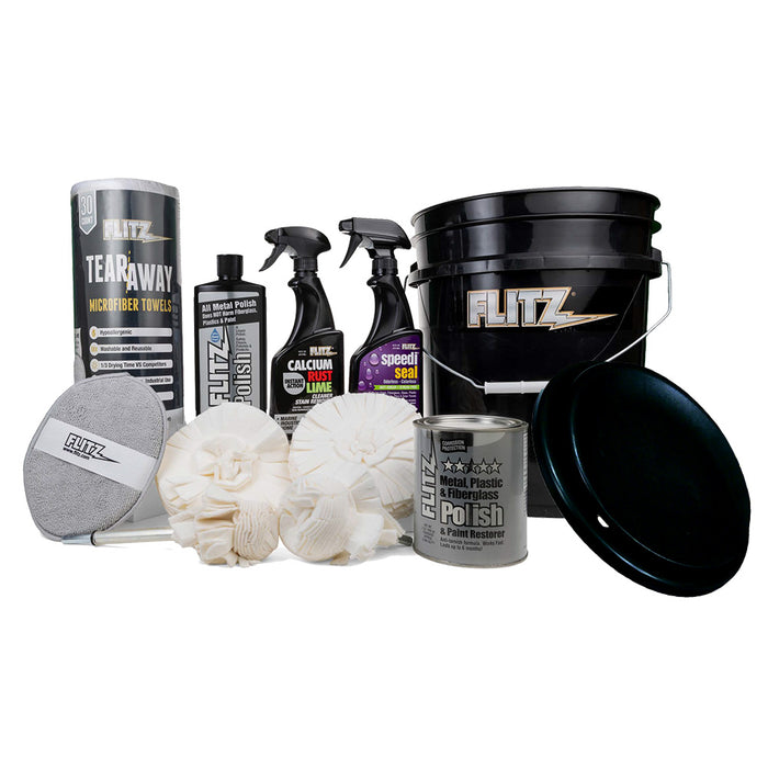 Flitz 5-Gallon Black Bucket Detailers Kit [C-209BB]