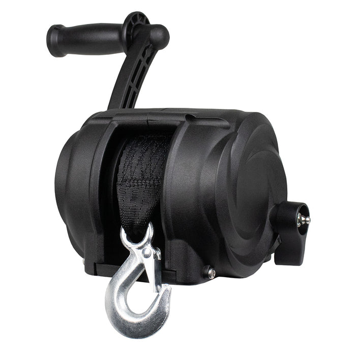 Powerwinch Premier Series Winch 2000lb, 8", Crank Arm - Carbon Black [21300-W-2000-8-B-R]