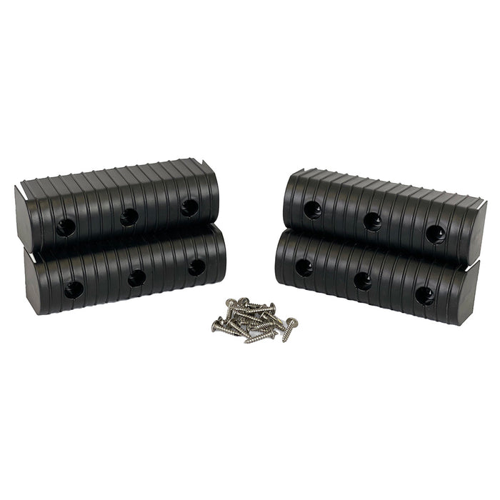 Caliber BunkWrap End Cap 2x6" Black Accessory Kit w/Stainless Steel Hardware *4-Pack [23053-BK]