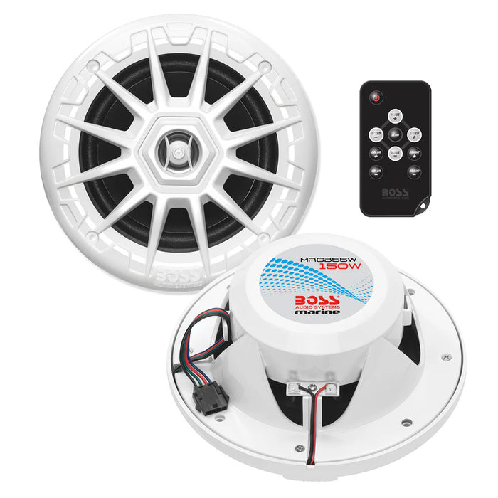 Boss Audio MRGB55W 5.25" Marine Speakers w/RGB Lighting - White [MRGB55W]