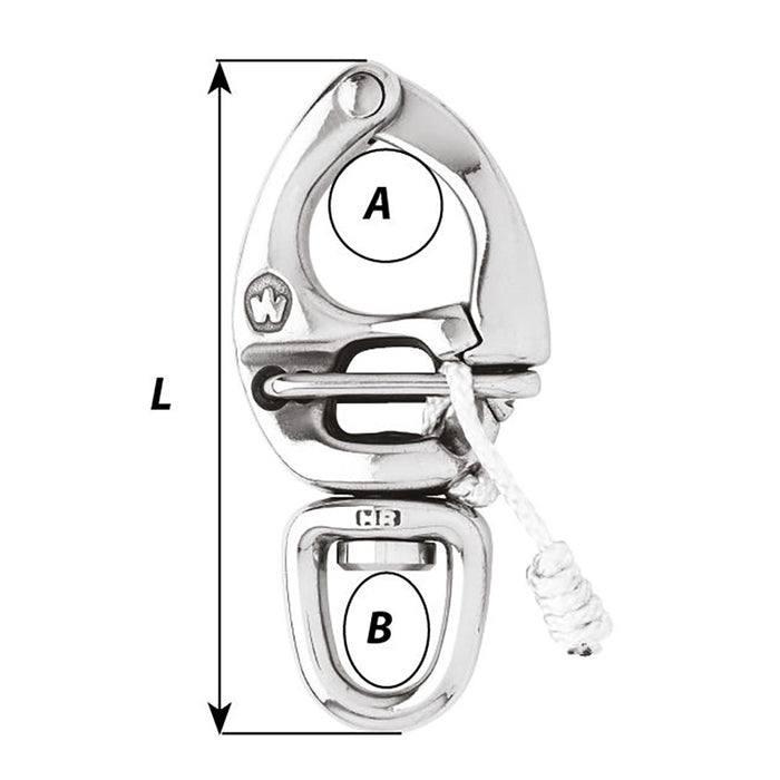 Wichard HR Quick Release Snap Shackle With Swivel Eye - 90mm Length - 3-35/64" [2675W]