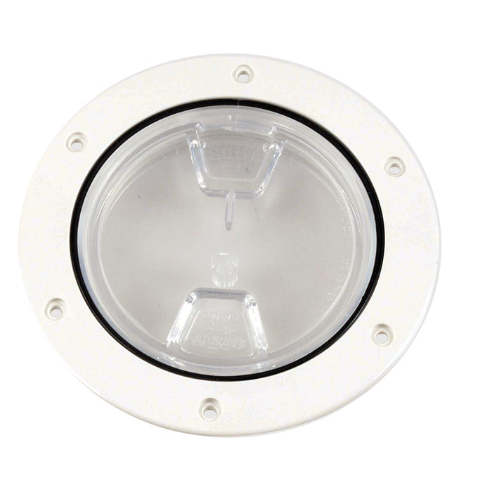 Beckson 4" Clear Center Screw-Out Deck Plate - White [DP40-W-C]