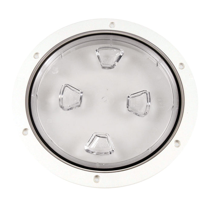 Beckson 8" Clear Center Screw-Out Deck Plate - White [DP80-W-C]